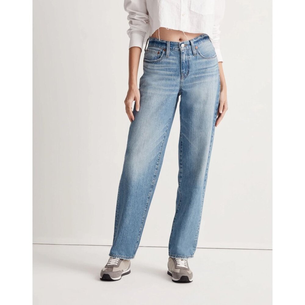 Madewell NWT x Donni Low-Rise Loose Jeans in Mathison Wash Rigid size 32